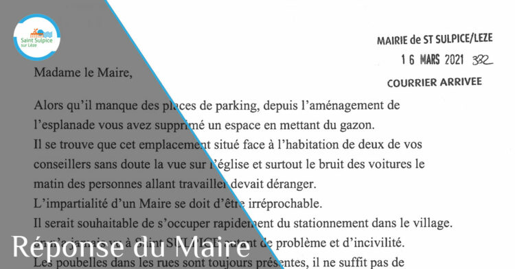 Réponse du maire courrier anonyme header